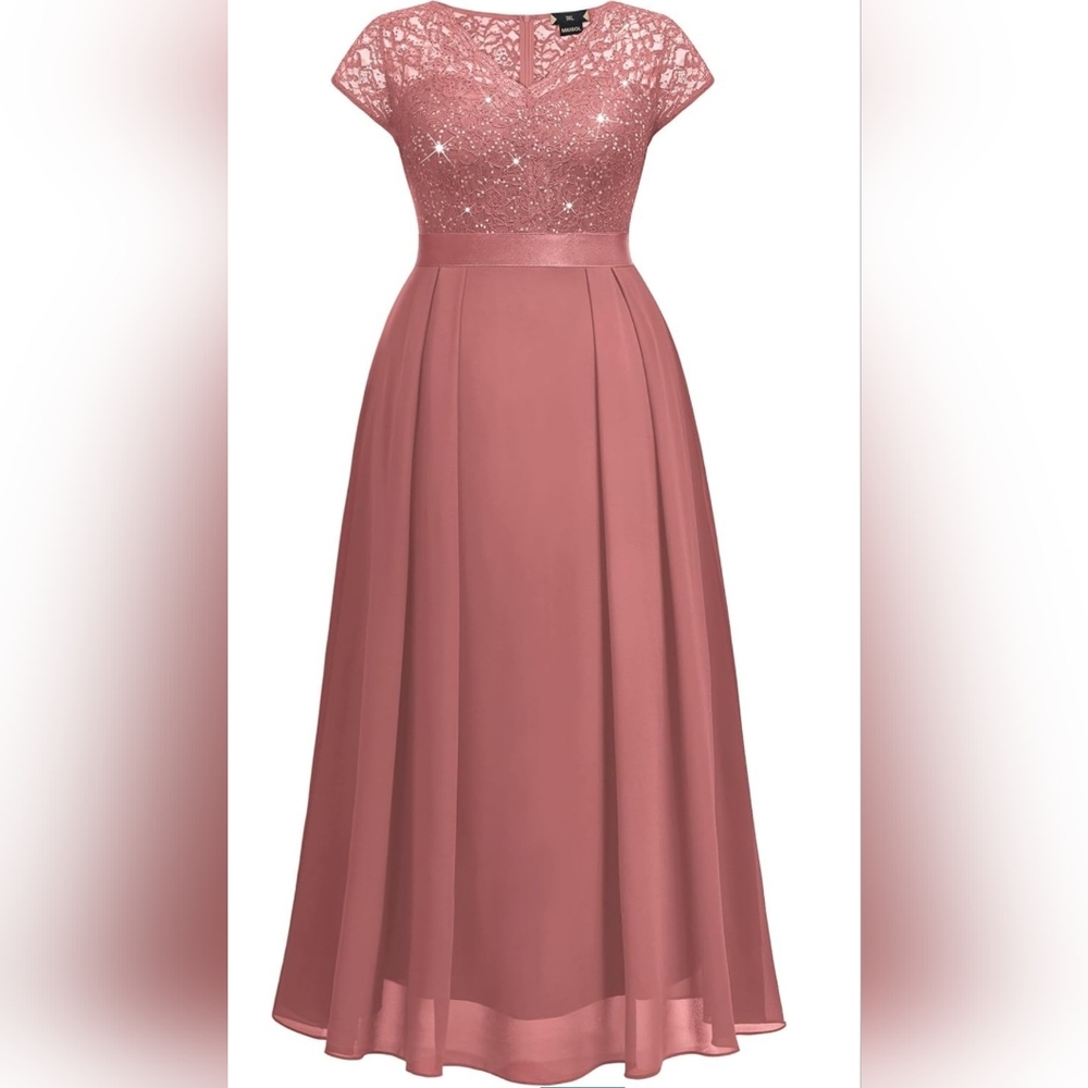 Miusol Plus Size Sequin Lace Maxi Dress – 2X - Picture 5 of 5